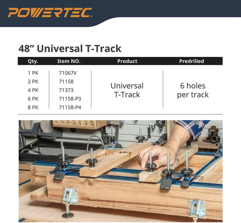 Woodworker using the 3 Inch T Track Intersection Kit With Predrilled Mounting Holes Four Sets Of Universal T Track Accessories for fixtures.