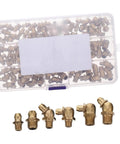 Copper Grease Nipples Assortment Kit With Zerk Fittings For Lubrication Straight And Angled Adapters For Bearings M8 M10