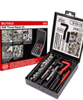 5/16-18 Inch Thread Repair Kit With HSS Drill And Helicoil Inserts For SAE Threads in black case shown with packaging