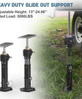 Two Pack RV Slide Out Stabilizer Jacks For Travel Trailers And Campers Adjustable 13 To 24 Inches Heavy Duty Supports That Hold Up To 5000 Lbs