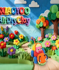 Air Dry Clay Set With 100 Colors For Ages 3 To 12 Kids And Teens, Safe Non Toxic Modeling Clay in colorful garden scene