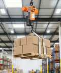 Electric Chain Hoist 1100 Lbs With 20 Ft Lift Height 120V 60Hz Single Phase Overhead Crane lifting boxes in warehouse