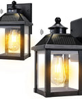 2 Pack Solar Wall Lights Outdoor Motion Sensor Sconce Dusk To Dawn LED Porch Lights Waterproof Wall Mounted Fixtures