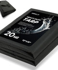 Rugged Ready To Roll Heavy Duty Waterproof 12x15 Ft Tarp With 20 Mil Thickness And Sturdy Reinforced Webbing Loops Multipurpose