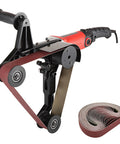 GVBNOTT Pipe Tube Polisher Sander With 50 Sanding Belts And Protective Cover, close-up view of belt and components.