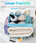 Mesh Shower Caddy Portable With Eight Pockets Large Capacity Quick Dry Easy Clean for Beach Pool Gym and Travel visible from top