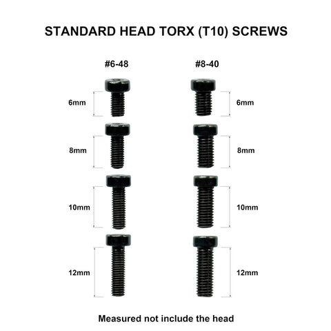 Image of Pro Grade Torx Screw Set For Precision Tools And Mounts, Includes 6-48 And 8-40 Sizes, shown in various lengths.