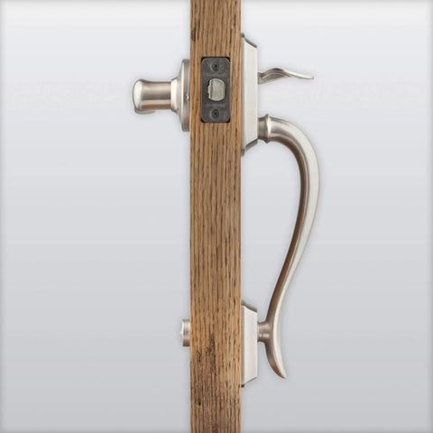Avalon Front Door Handleset With Reversible Interior Lever No Fuss Non Locking Exterior Entry Handle In Venetian Bronze Microban Protection Deadbolt Not Included Easy DIY Install For Quick Home Upgrade side view