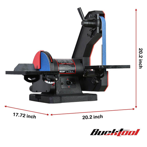 Dual Speed 1 Inch By 42 Inch Belt Disc Sander Combo with Large Work Table Direct Drive Brushless Motor 1750 And 3450 RPM Professional Benchtop Sander For Metalworking And Knife Sharpening Maintenance Free For DIY Pros