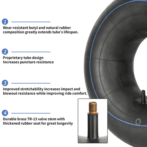 Heavy Duty Inner Tubes For ATV Quad Go Kart Lawn Gear 18x6.50-8 18x7.50-8 20x8.00-8 20x10.00-8 2-Pack with TR13 Valve