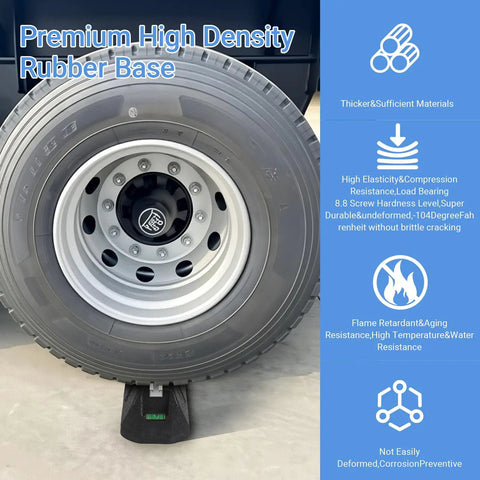 Beefy Mini Split Floor Mount Base For Outdoor Air Conditioners 9,000-36,000 BTU with anti vibration feet supporting a wheel.