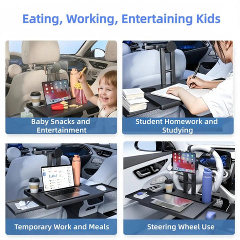 Slick Heavy Duty Abs Steering Wheel Dashboard Tray Compatible With Tesla Cybertruck 2023 To 2025, versatile for work and meals.