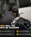 Mechanic inspecting Honda Odyssey sliding door with Honda Odyssey Sliding Door Roller Kit With Metal Bearing And Cable