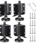 Heavy Duty Adjustable Furniture Leveler Feet With Corner Edge Guards And Tight Lock Nuts Squashes Wobbly Furnishings. Includes fasteners.