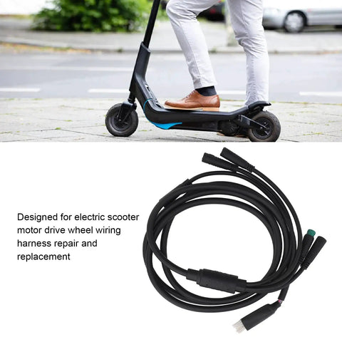 Image of Electric Scooter Motor Cables Waterproof Copper Core Wiring Harness Replacement For High Sensitivity 1 To 5 Motors With 12 Copper Core Wires Weatherproof And Hassle Free For Rugged Rides, coiled for emphasis.