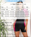Size chart for Womens Boyleg One Piece Rash Guard With Built In Bra And Zip Front UPF 50 Plus Short Sleeve Surfing Swimsuit.