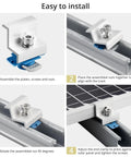 Installation steps for Solar Panel End Clamp Pack Of 20 For Standard Unistrut 30mm 35mm Aluminum Silver With 304 Stainless Steel Screws
