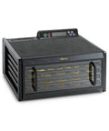 No Sweat Premium Electric Food Dehydrator With Clear Viewing Door And Five Stackable Trays features digital timer and adjustable thermostat.