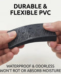 Trimmable Rubber Shims For Wobbly Furniture, showing a flexible black PVC shim with ribbed grip for leveling.