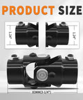 Three Quarter Inch Double D Universal Joint For Steering Shaft Black Coated 35 Degree Bend Total Length 3.25 Inches 83mm 40Cr