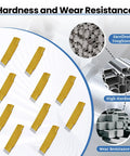 Heavy Duty 20Pcs MGMN150-G Carbide Grooving Cut-Off Inserts with CVD Yellow Coating, highlighting hardness and wear resistance features.