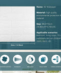 White 3D Wall Panels Pack Of 20 Sheets With 29 Sq Ft Coverage Printable Wallpaper Sticker Self Adhesive Waterproof Brick PE Foam Peel And Stick Interior Wall Decor For A Modern Home description and features image with panel dimensions and material specifications.