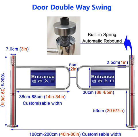 Hard As Nails Stainless Steel Automatic Closing Safety Gate with double way swing design, 100 cm tall for secure access.