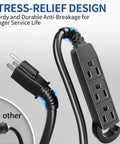 15 Ft Outdoor Extension Cord With 3 Outlets Waterproof Grounded Power Strip That Is Plug And Play For Garden Patio And Camping
