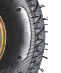 Close-up of 8 Inch Ball Bearing Pneumatic Wheels Swivel Castors with Rugged Rubber Tread showcasing detailed texture and screws.