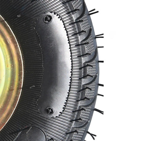 Close-up of 8 Inch Ball Bearing Pneumatic Wheels Swivel Castors with Rugged Rubber Tread showcasing detailed texture and screws.