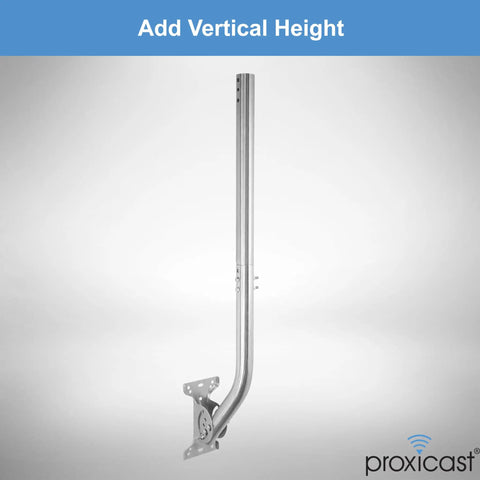 15 Inch Stainless Steel Extension Pole For J-Max Antenna Mounts, Adds Height And Clearance, 304 Stainless Hardware Included