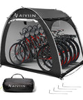 Heavy Duty Bike Tent Shed For Outdoor Storage, Extra Thick 210D Oxford, Waterproof And Sunproof, Large with bikes inside