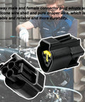3 Pin Male Female connector, Built Tough Heavy Duty Waterproof Auto Connectors 5 Pack for reliable wiring harness connections.