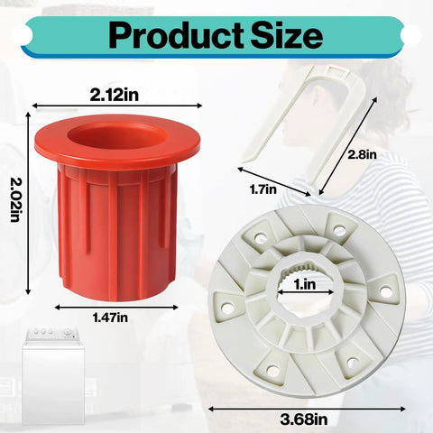 Washer Basket Drive Hub Kit And 52719 Basket Bushing Set for top-load washers size dimensions