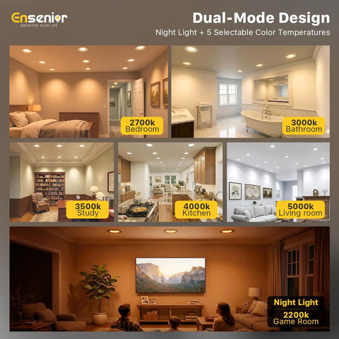 Top Shelf 12 Pack 5 And 6 Inch 5Cct Led Recessed Downlights Featuring Smooth Glowy Upgrade And Zero Glare Night Light For Hassle Free Ceiling Retrofit Vibes