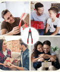 Collage of people exchanging gifts around a Rivet Nut Tool Kit With 11 Mandrels And 110 Rivet Nuts Beefy Yet Precise