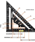 MACH-1 Smart Mark Rafter Square With Level Vial for fast accurate layouts featuring common angles and measurements