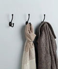 Ball End Coat And Hat Wall Hooks Set Five Pack Matte Black Wall Mount Hanger With Dual Hooks For Backpack Purses Bags Towels