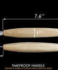 Dead Reliable Wood Carving Hook Knife For Spoon Whittling And Bowl Crafting Single Bevel with oak handle measuring 7.6 inches.