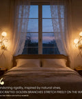 Bedroom with Gold Wall Sconces Set Of Two With Thick Clear Glass Shades Modern Black And Brass Vanity Lights, window view.