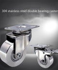 Heavy Duty Industrial Castors Set Of 4 With Brakes Tough As Nails Stainless Steel 304 Rust Proof Caster Wheels Swivel Plate Casters