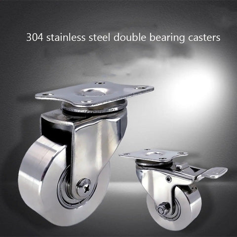 Heavy Duty Industrial Castors Set Of 4 With Brakes Tough As Nails Stainless Steel 304 Rust Proof Caster Wheels Swivel Plate Casters