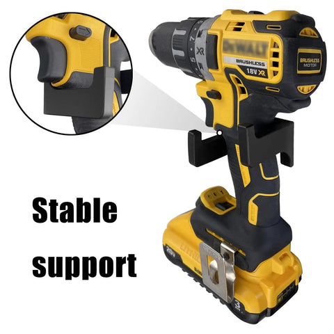 Heavy Duty Power Tool Organizer Gear Set With Pegboard Wall Rack For Cordless Drills Saws And Grinders Stainless Steel Two Prong Hook System Space Saving Storage For Garage Shed Workshop And Home showing a drill on hook