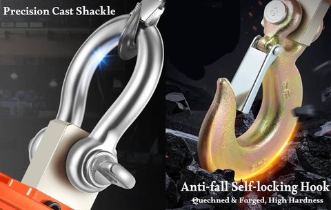 Precision cast shackle and anti-fall self-locking hook of Beefy 3000kg Digital Crane Scale With Remote, Waterproof Industrial Hanging Scale