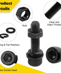 M6 Screws With Nuts And Washers Kit For DIY Projects, Hex Socket Head Bolts In 8, 10, 12, 16, 20, 25, 30, 35 Mm With Nuts And Washers, 12.9 Alloy Steel, Black Zinc Plated Anti Rust Hardware Set, Great For 3D Printing Electronics RC And CNC