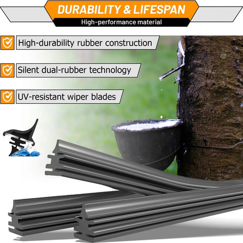 Beefy All Weather Wiper Blade Replacement For Audi A4 Q5 Q3 A5 RS5 S5 Allroad 2009-2020 24 Inch And 20 Inch Wipers Set, durability features