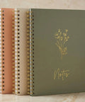 Stylish Aesthetic Spiral Notebook Set Of 3 For Women With Cute College Ruled 8x6 Journals, featuring floral covers and lined pages