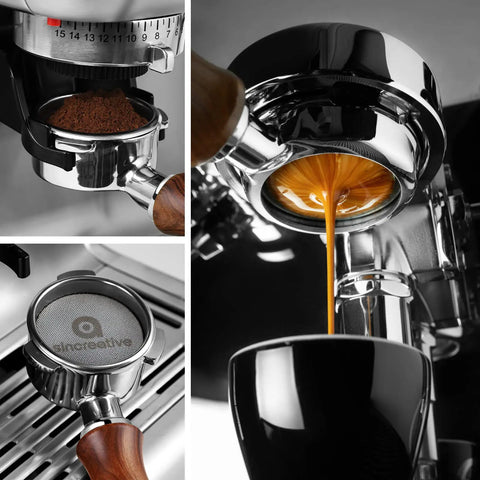 51mm Bottomless Espresso Portafilter With Three Ear Design Pro Grade Build Includes Double Cup Filter Basket And Puck Screen
