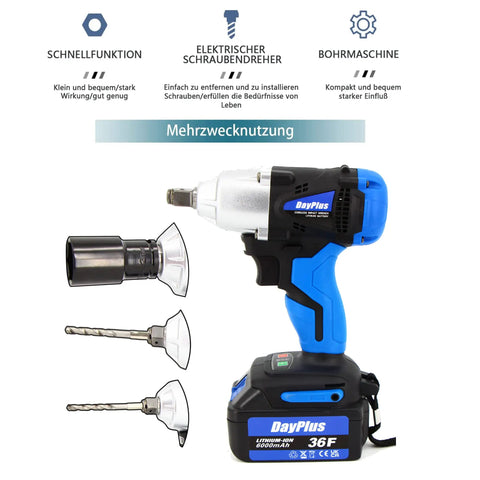 Ansimdida 21V Brushless Cordless Impact Wrench With 420Nm High Torque Heavy Duty Power Tools. Includes 1/2 Inch Chuck Fast Charger And Four Sockets In Complete Set For Car Mechanics And DIY Home Projects