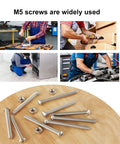 M5 Button Head Socket Cap Screws Set 50 Pcs Stainless Steel 304 Pro Grade Fully Threaded With Nuts 4 Lengths 50mm 60mm 70mm 80mm Metric Allen Hex Drive DIY Auto Machinery Workshop Kit on display with usage examples.